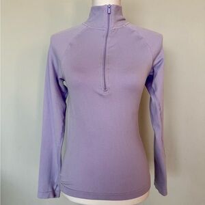 All in Motion Lavender Ribbed Athletic Half Zip | M | Like New | Thumbholes